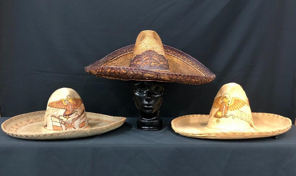 Three Vintage Sombreros With Embroidery (1 of 18)