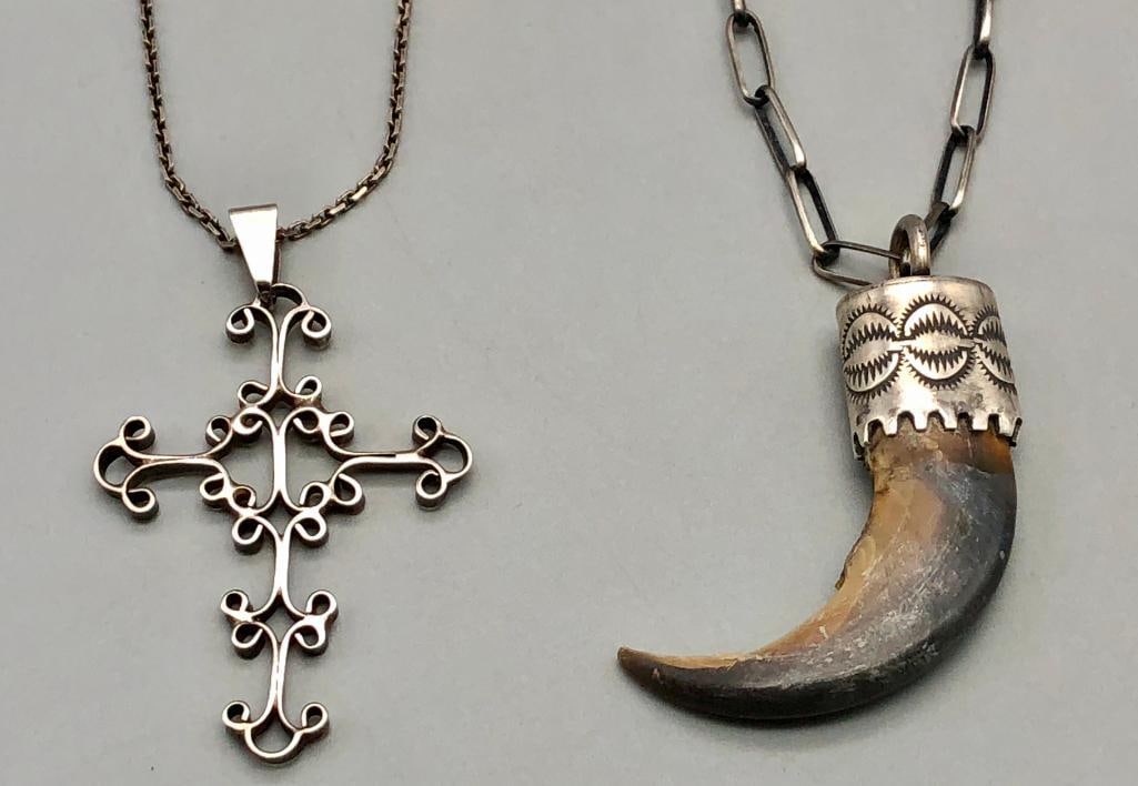 Sterling Silver Cross And Claw Necklace Group (1 of 13)