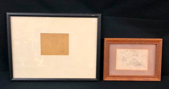 E.I Couse Sketches: Offered here for your consideration are two E.I. Couse sketches. This lot features some amazing art by Eanger Irving Couse who was known for his depictions of Native Americans and landscapes of the So