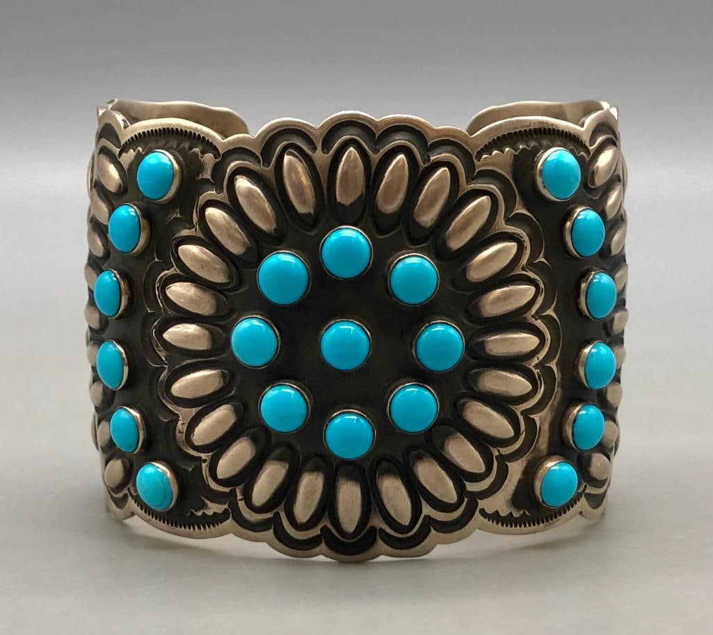 Turquoise Cluster Bracelet  By Leander Tahe (1 of 10)