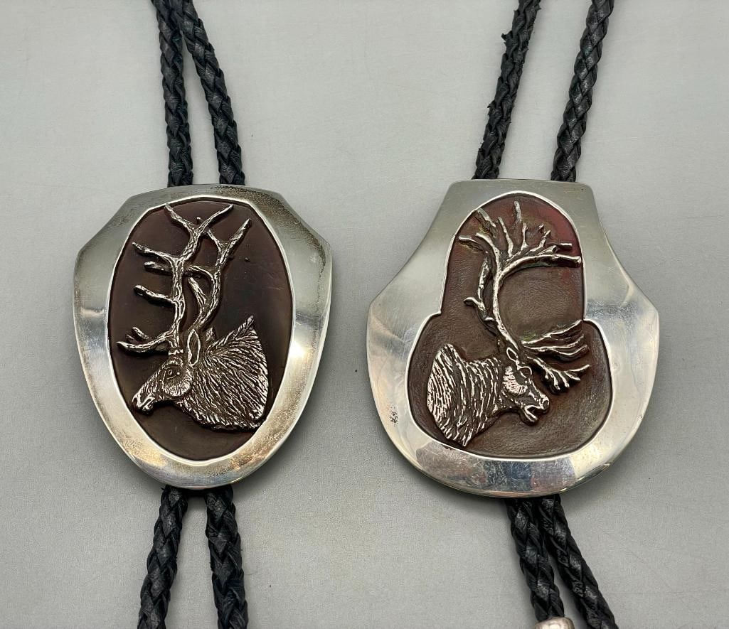 Two Elk Themed Sterling Silver Bolo Ties (1 of 16)