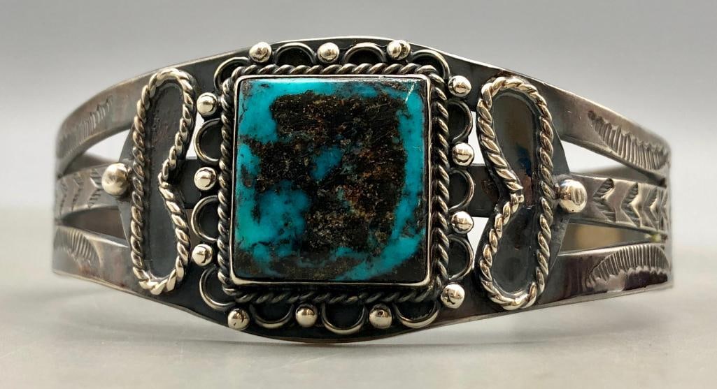 Vintage Sterling Silver Bracelet With Nice Stone (1 of 8)