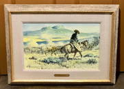 Herding Cattle, An Original Painting By John W Hampton