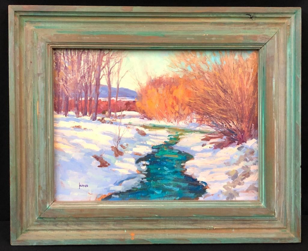 Original Ben Konis Oil Painting - Snow Scene In Mescalera (1 of 7)