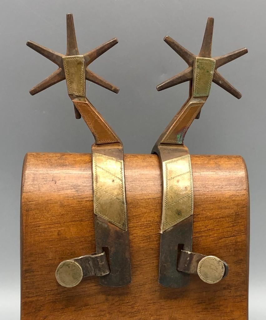 Old Pair Silver And Copper Mounted Tex-Mex Spurs (1 of 10)