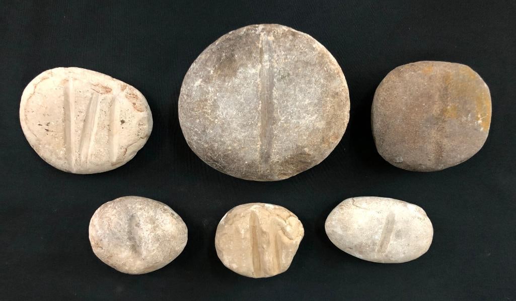 Six Prehistoric Stone Shaft Straighteners (1 of 17)