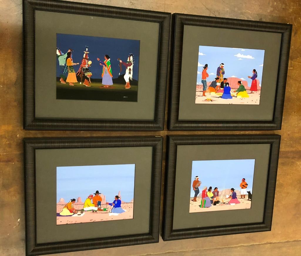 Four Native American Paintings By Lewis Brown (1 of 19)