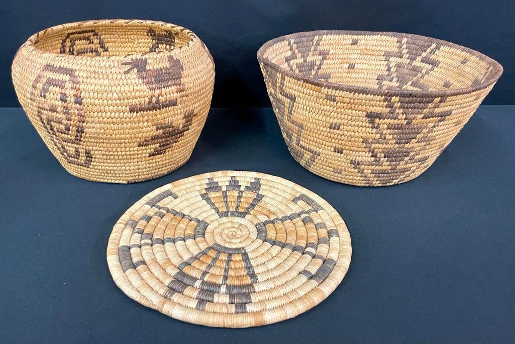 Group of Baskets - Two Tohono O'odham and One Hopi (1 of 13)