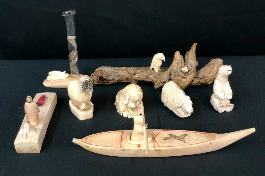 Group Of Alaskan Ivory Carved Items (1 of 18)