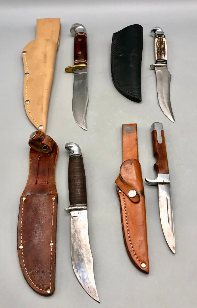 Group Of Four Hunting Knives By Western, West Cut, And Olsen (1 of 19)