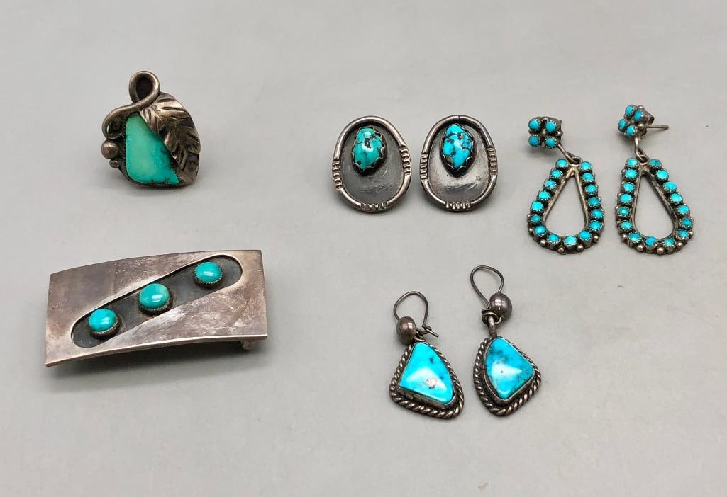 Group Of Vintage Earrings, Ring, And Buckle (1 of 12)