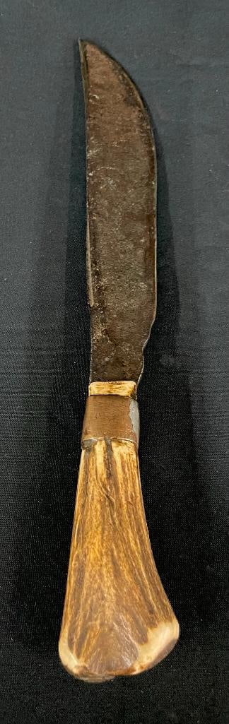 Antique Bowie Style Knife With Stag Handle (1 of 12)