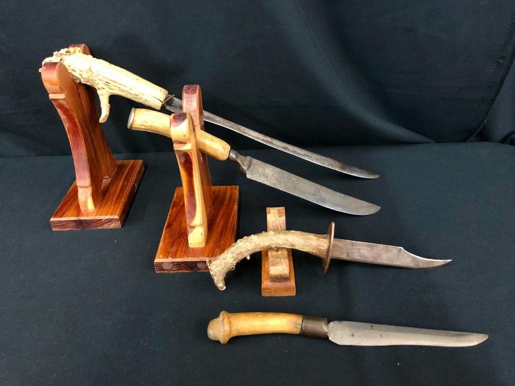 Four Antique Knives With Stag Handles (1 of 13)