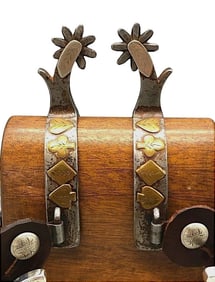 Pair Of J.D. Moss Card Suit Spurs