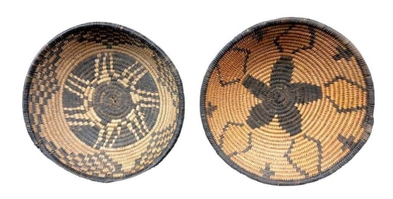 Two Antique Apache Basketry Bowls