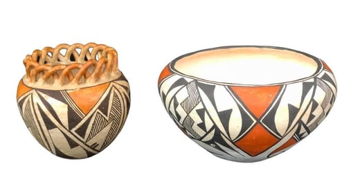 Two Vintage Acoma Pots