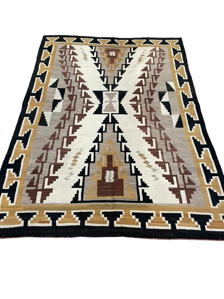 Large Two Grey Hills Themed Navajo Rug (1 of 10)