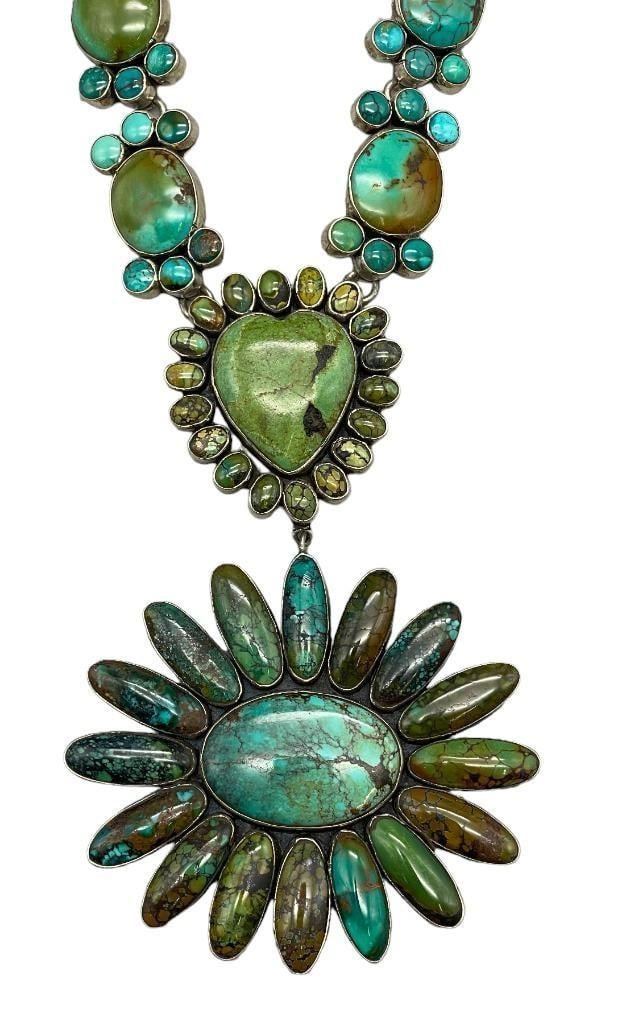 Green Turquoise Cluster Necklace By Federico Jimenez (1 of 16)