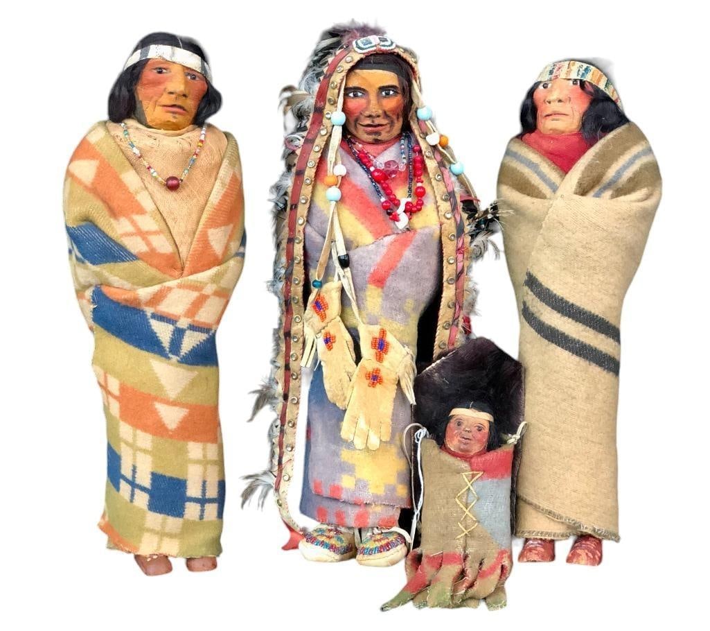 Nice Group Circa 1920s American Indian Dolls By Mary Francis Wood (1 of 19)