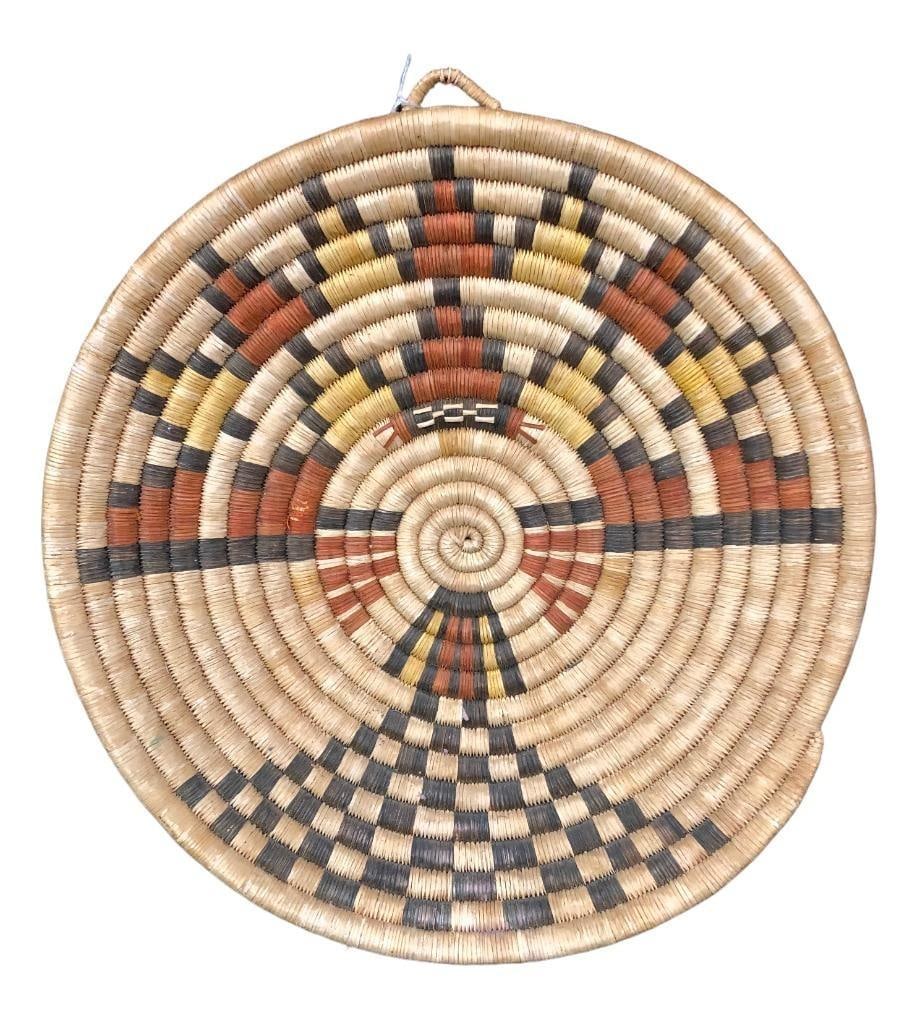 Large Kachina Themed Hopi Coiled Basket (1 of 8)
