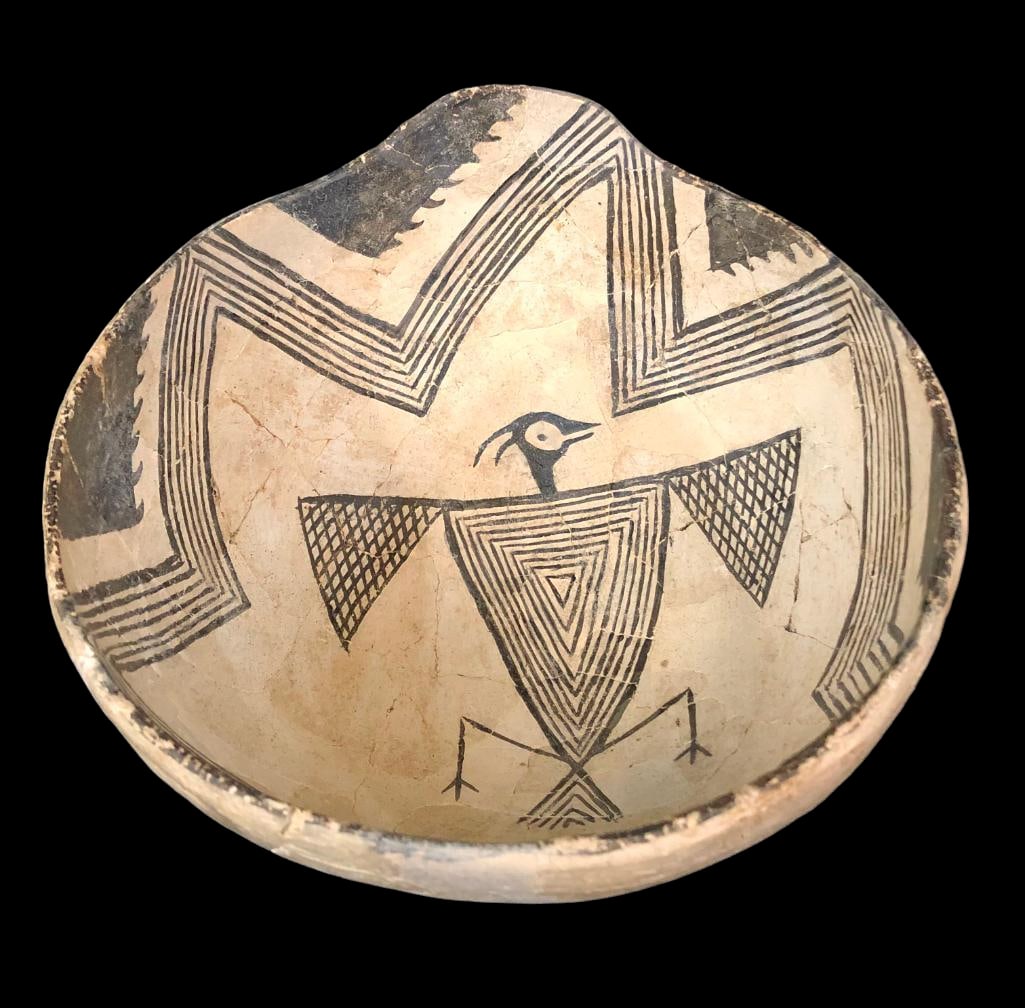 Mimbres Bird Pottery Bowl (1 of 10)