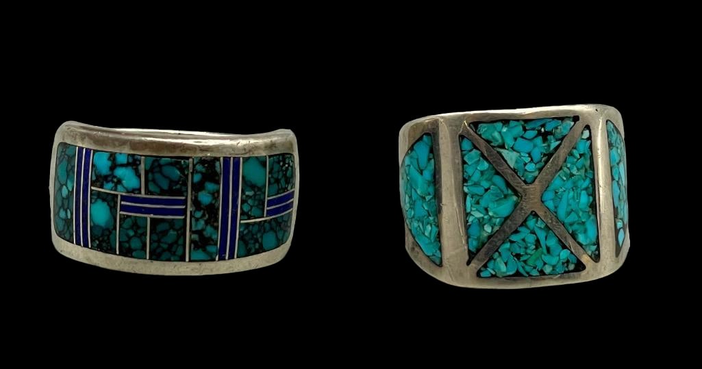Two Nice Inlay Mens Rings (1 of 8)