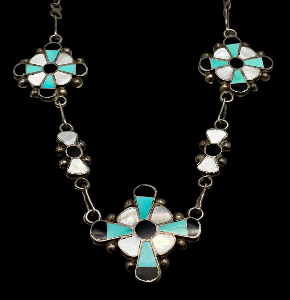 Vintage Zuni Inlay Necklace By Bryce And Rondalda Vacit (1 of 11)
