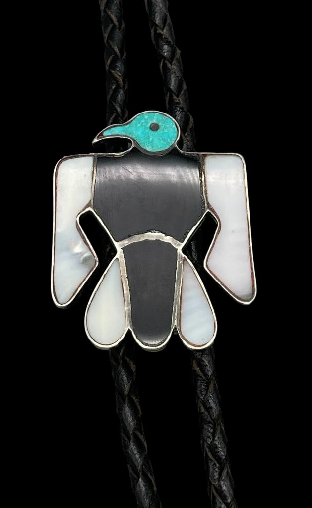 Vintage Thunderbird Inlay Bolo Tie (1 of 11)