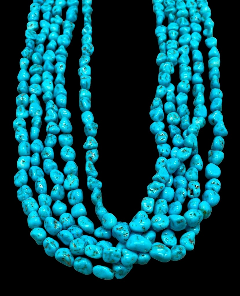 Sleeping Beauty Turquoise Five Strand Necklace (1 of 13)