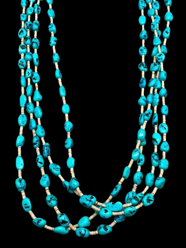 Four Strand Heishi And Turquoise Necklace (1 of 13)