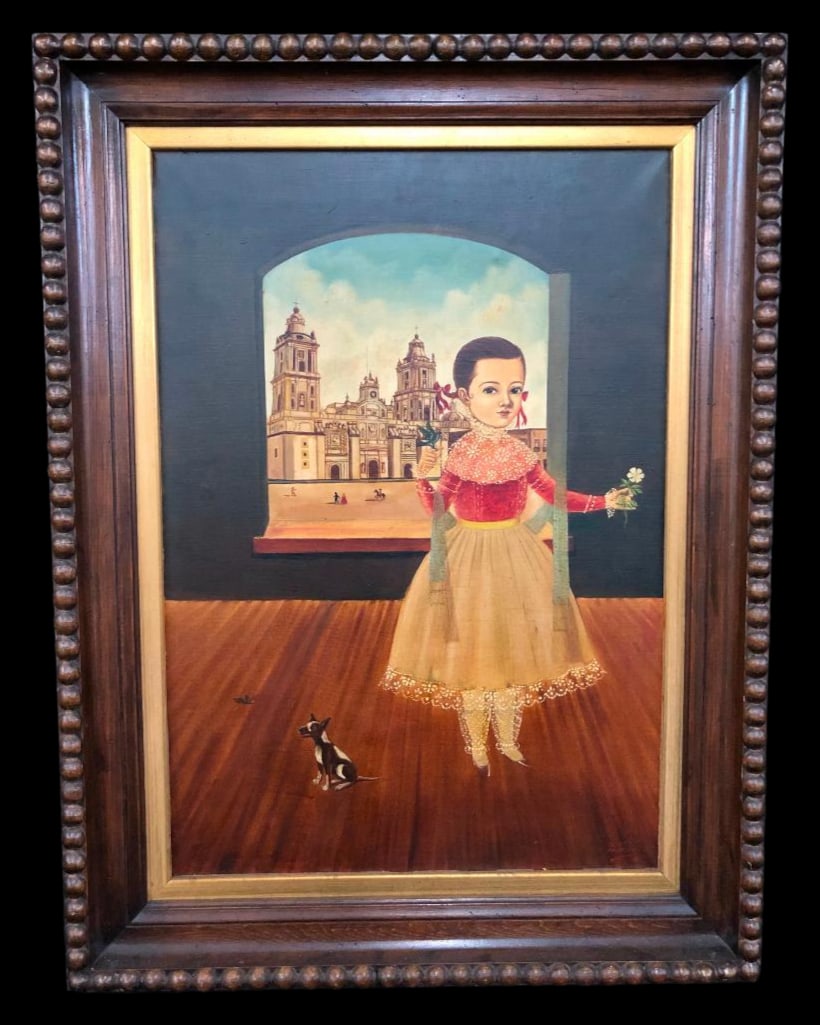 Original Oil Painting on Canvas By Agapito Labios: Offered here for your consideration is an original oil painting on canvas by Agapito Labios. The artist was self-taught and, while that is not so unusual, the story behind it is. Active in the Mexican