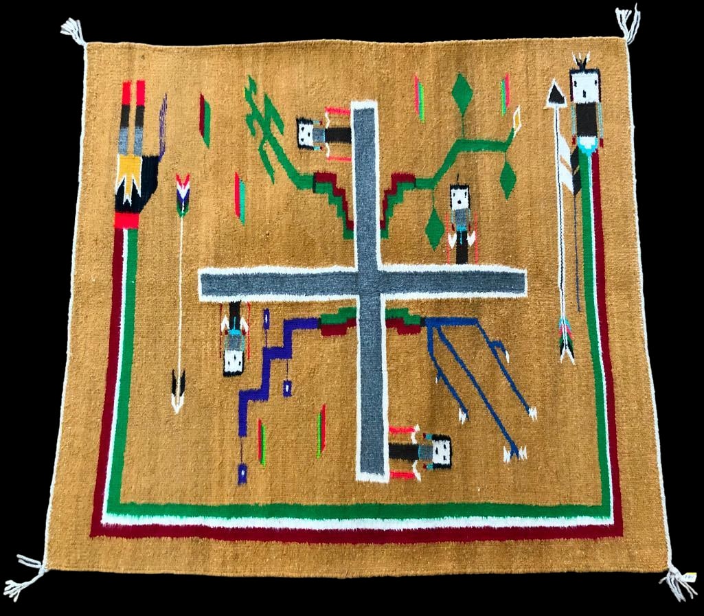 Sand Painting Themed Navajo Textile (1 of 9)