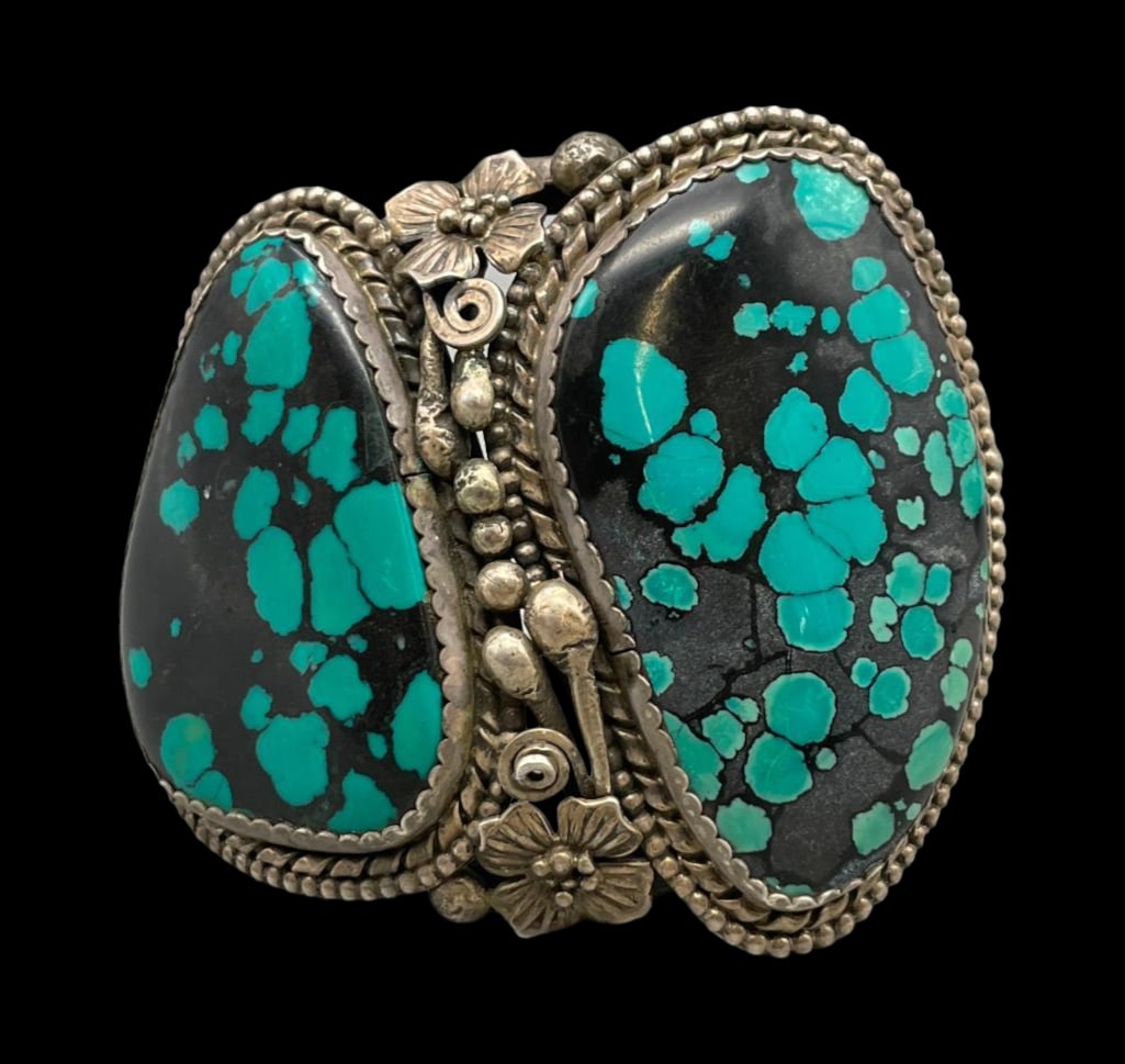 Two Stone Webbed Turquoise Bracelet (1 of 11)