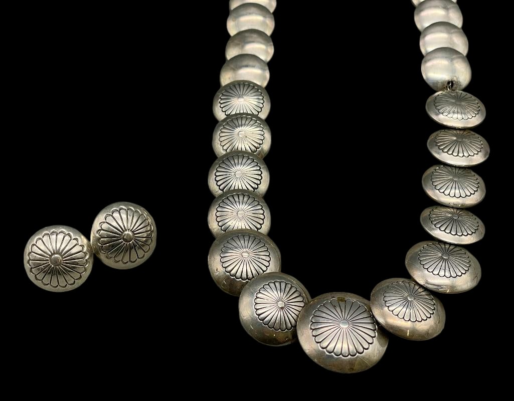 Sterling Silver Pillow Style Necklace With Earrings (1 of 14)