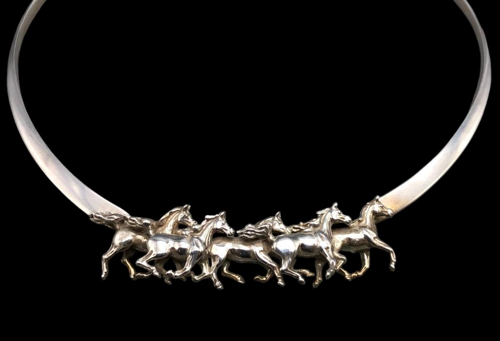 Horse Themed Sterling Silver Choker Necklace By Kabana (1 of 11)