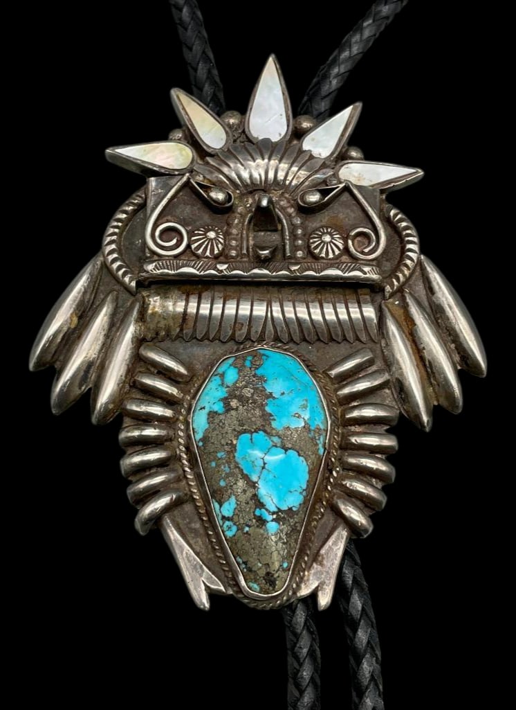 Carlos White Eagle Statement Turquoise Bolo Tie (1 of 10)