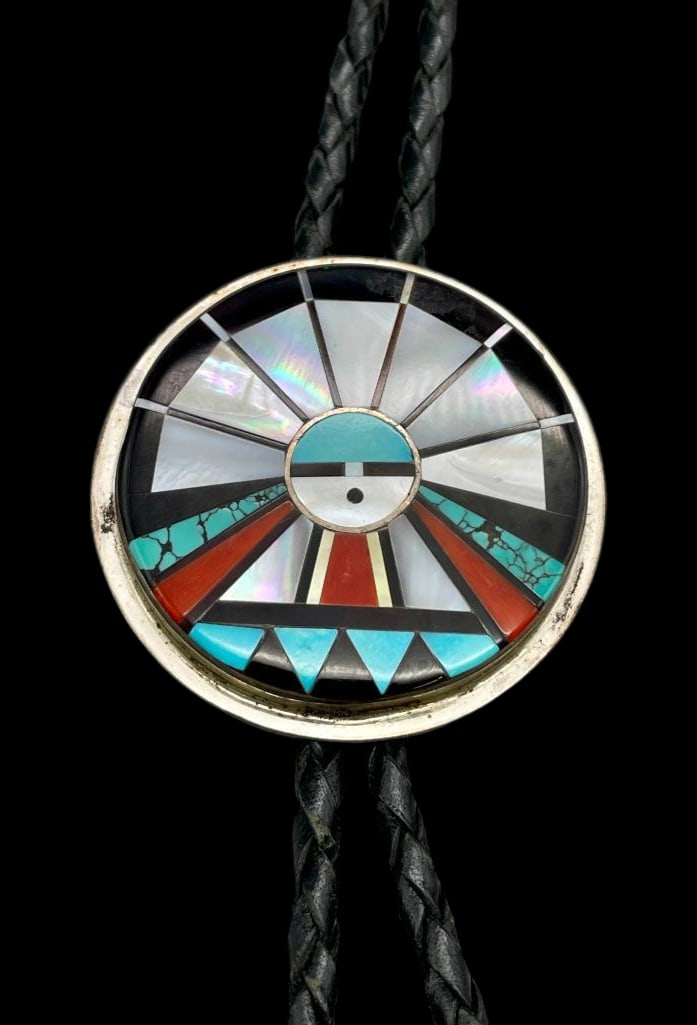 Multi Stone Inlay Bolo Tie By Ricky And Lucy Vacit (1 of 10)