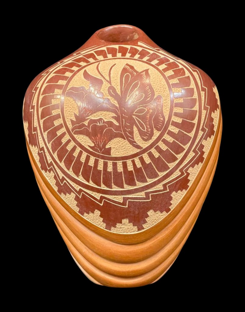 Beautifully Carved Pottery Vase By Vangie Tafoya (1 of 10)