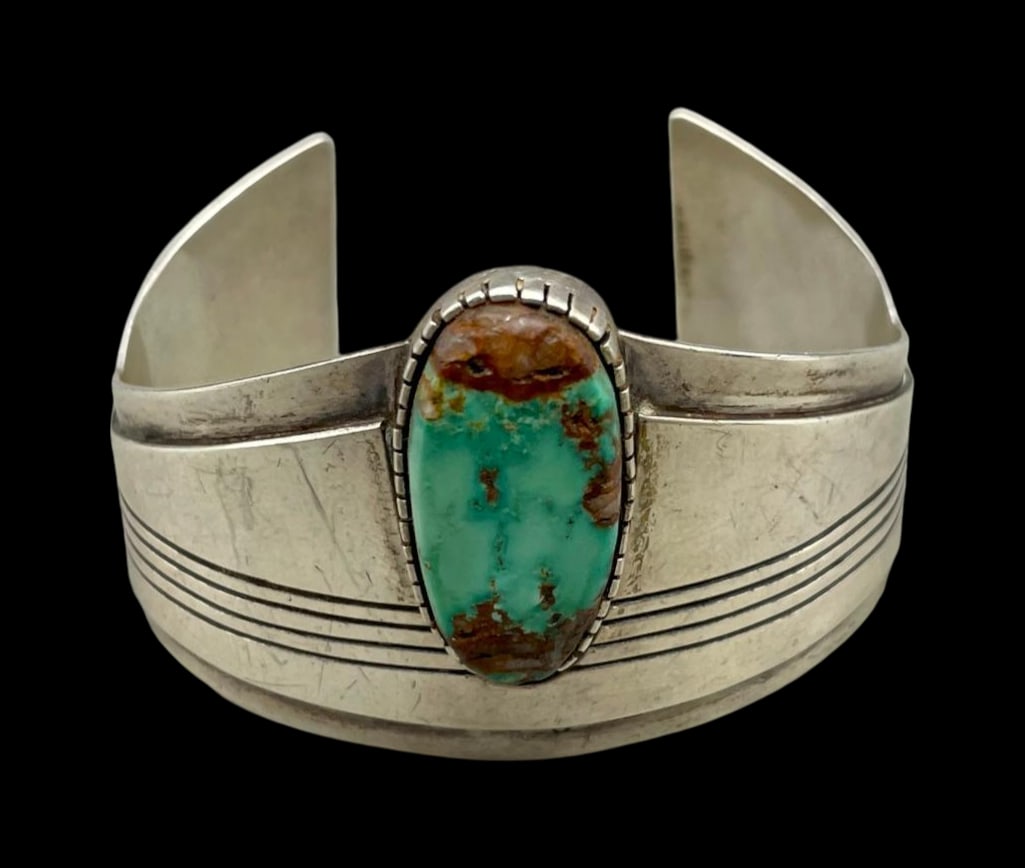 Michael Kabotie Turquoise And Sterling Silver Bracelet (1 of 10)