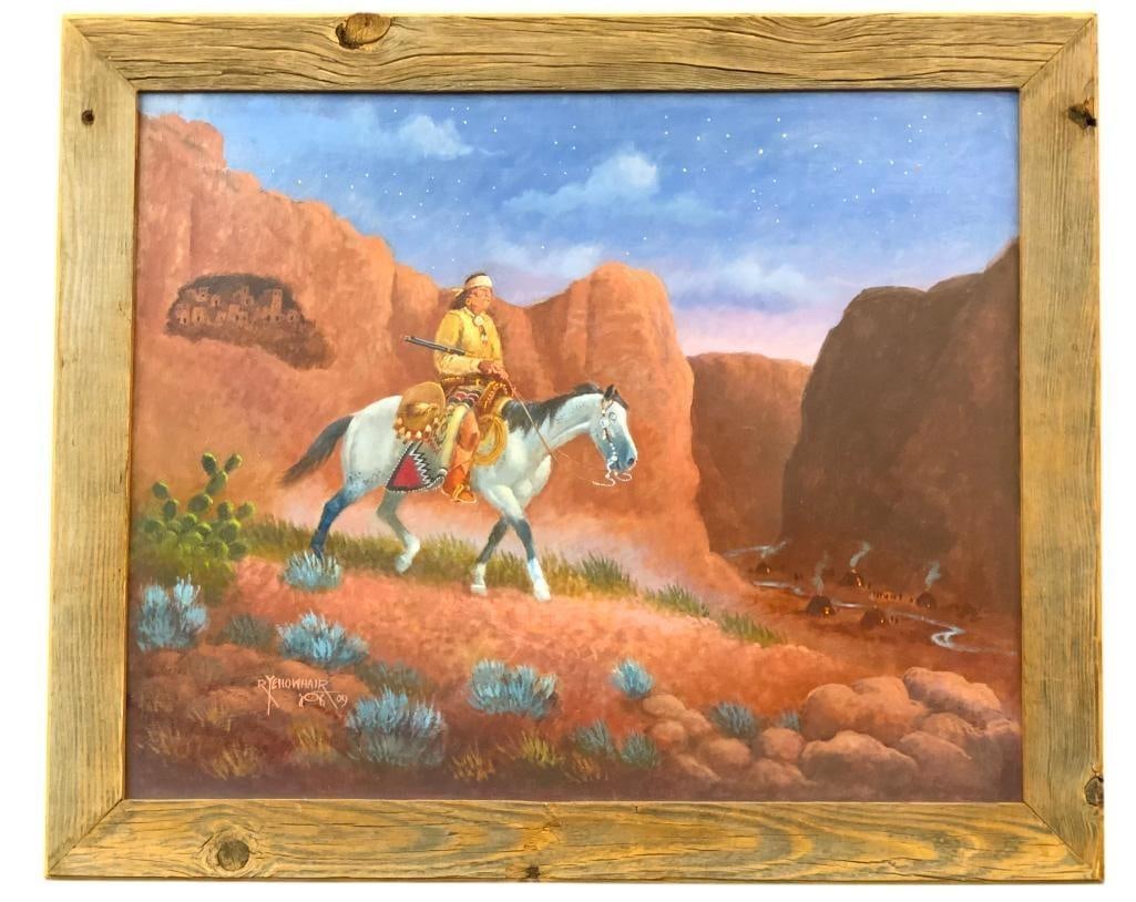 Original Oil On Canvas Painting By Robert Yellowhair, Sr. (1 of 7)