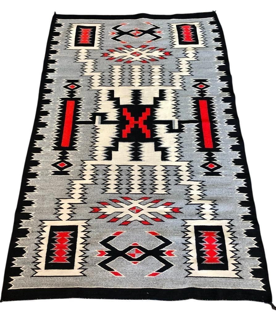 Vintage Storm Pattern Navajo Rug (1 of 9)