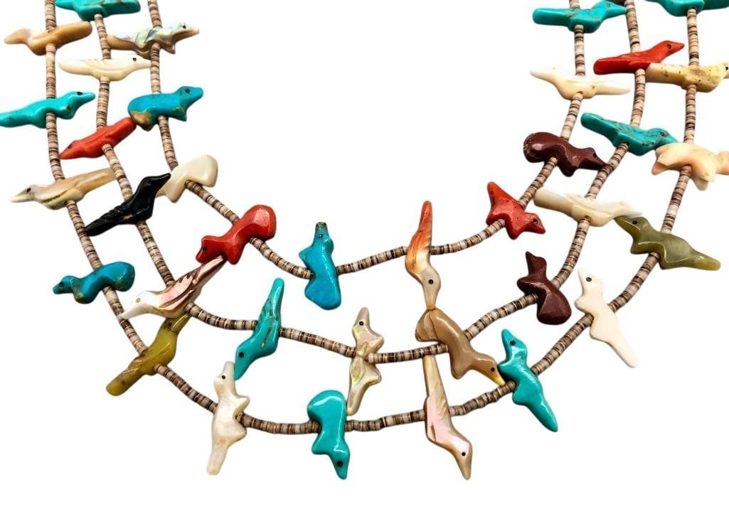 Vintage Three Strand Zuni Fetish Necklace (1 of 12)