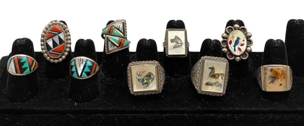 Nine Sterling Silver Rings (1 of 20)