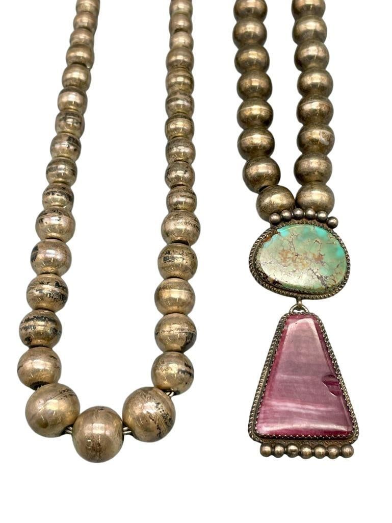 Two Sterling Silver Bead Necklaces (1 of 17)