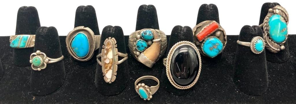 Group Of Ten Sterling Silver Rings (1 of 15)