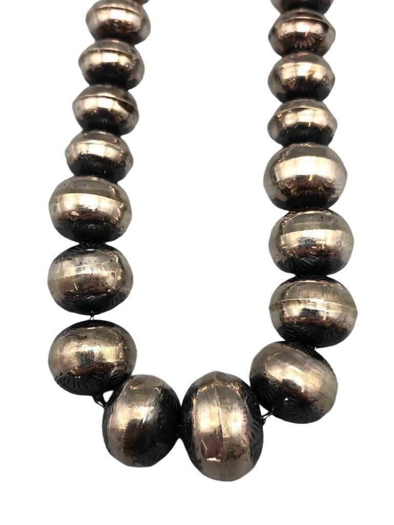 27" Sterling Silver Bead Necklace (1 of 18)