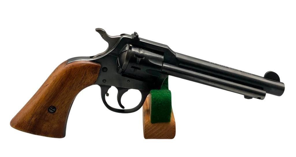 Harrington & Richardson 49'er M 949 .22 LR Caliber Revolver: For your bidding pleasure is a Harrington & Richardson 49'er M 949 .22 LR caliber revolver. With a nine shot cylinder, this revolver is double or single action. It has a nicely blued barrel, f
