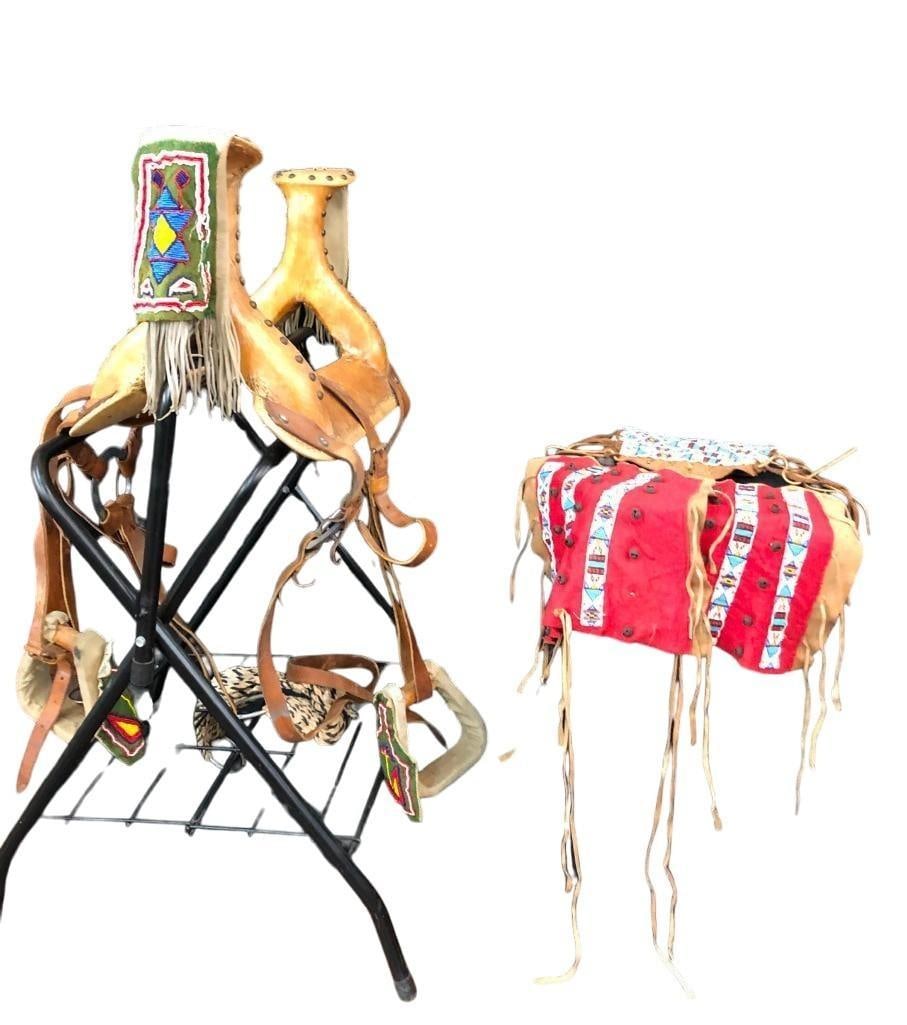 Plains Style Saddle With Beaded Arm And Leg Bands (1 of 20)