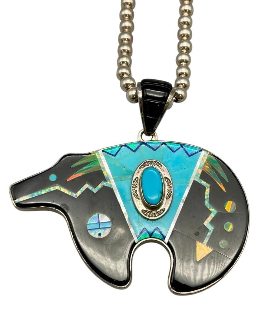 Bear Themed Inlay Pendant By David Freeland, Jr. (1 of 14)