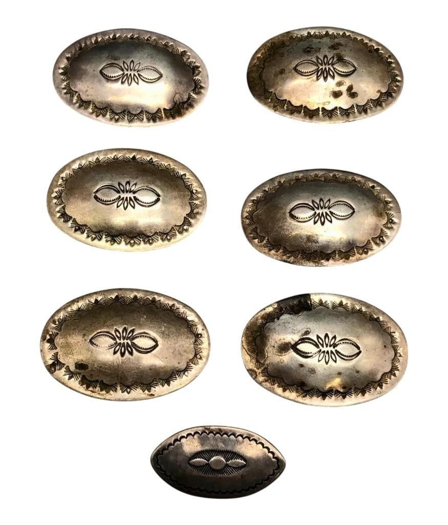 Group Of Vintage Conchos And A Sterling Silver Pin (1 of 10)
